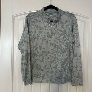 Ripskirt Blue/Gray Floral Quarter-Zip Pullover